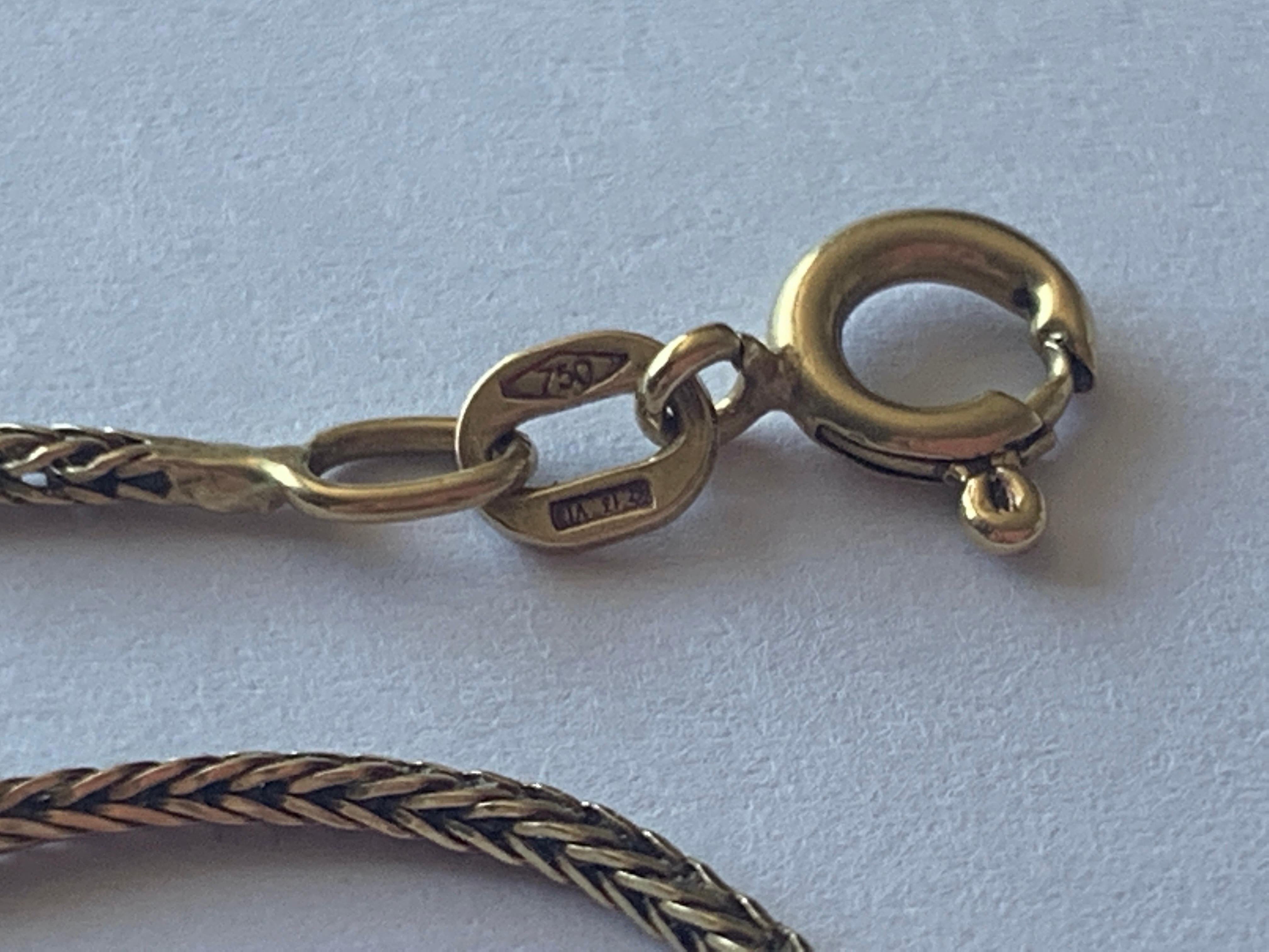 Antique 18ct Gold Long Herringbone Chain For Sale 2