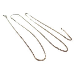 Antike 18ct Gold lange Fischgrätenkette