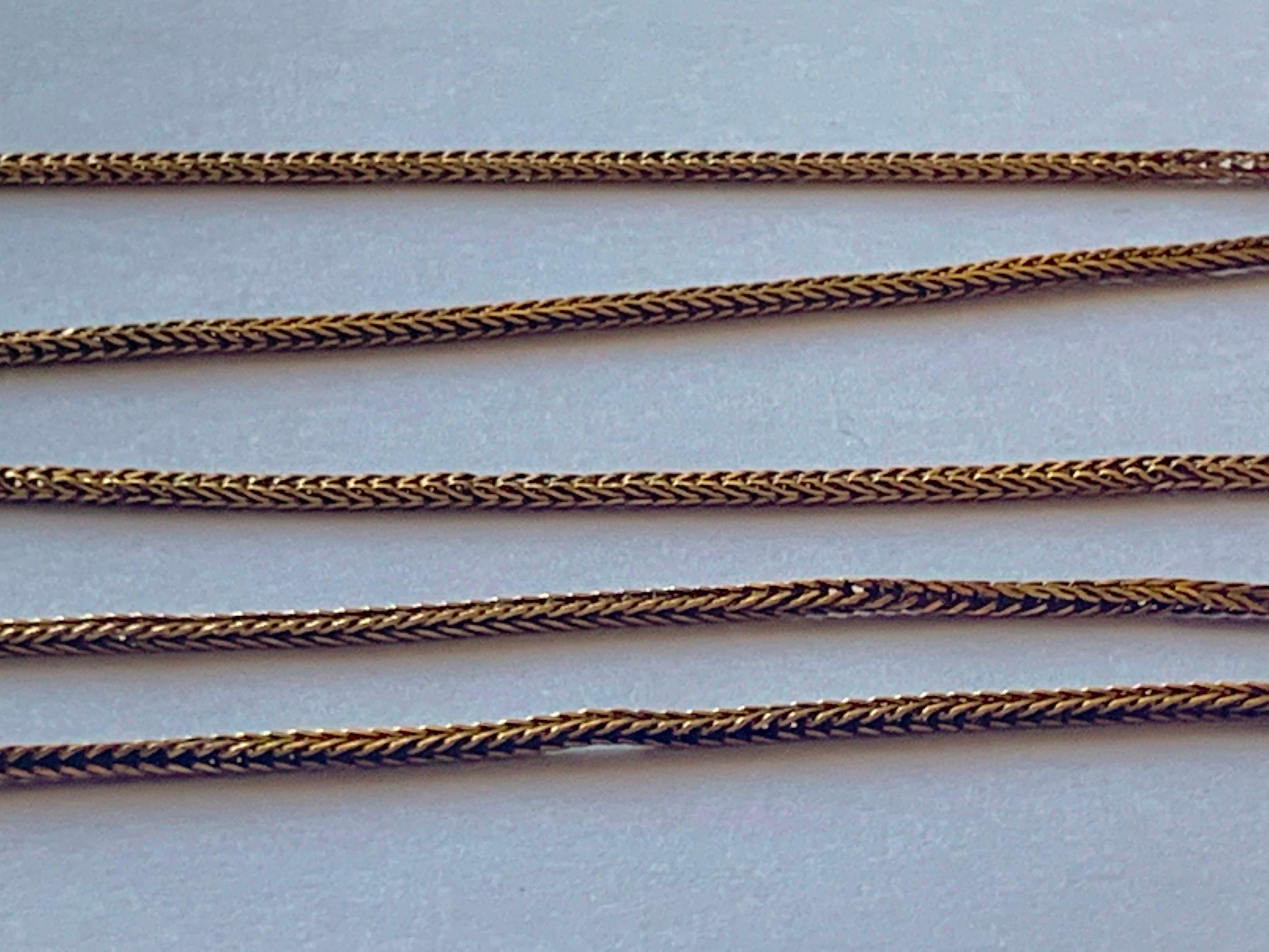 Antike 18ct Gold Fischgrätenkette 
von der italienischen Goldschmiede Balestra aus Vicenza 
Länge 25,25 Zoll
Dicke 2 Millimeter
Zustand: Antike Patina mit Gebrauchsspuren
es gibt eine gelötete Reparaturstelle oder möglicherweise eine ursprünglich