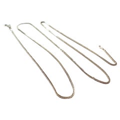 Antike 18ct Gold lange Fischgrätenkette