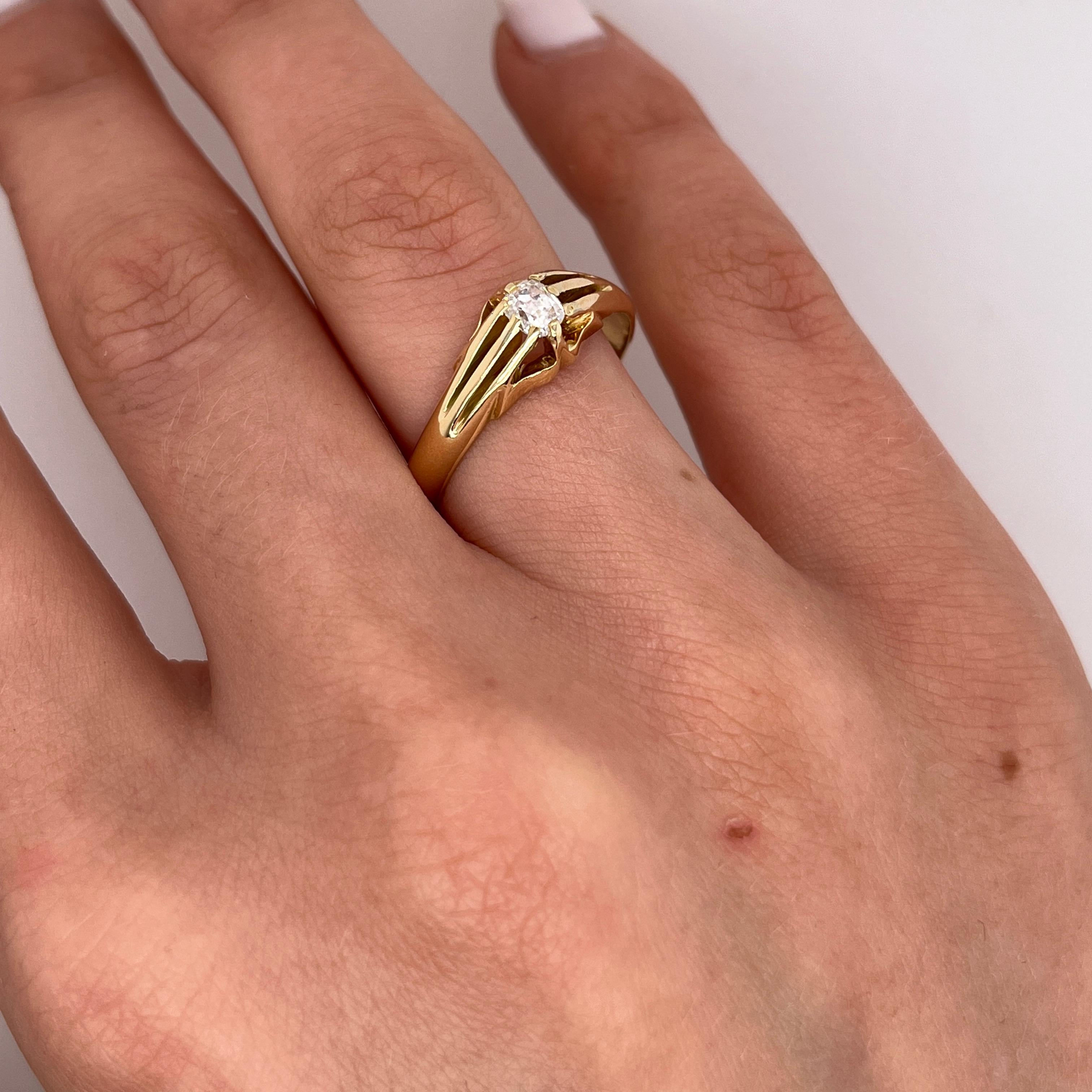 Antiker 18ct Gold Altschliff Diamantring, 0,20ct (Alteuropäischer Schliff) im Angebot