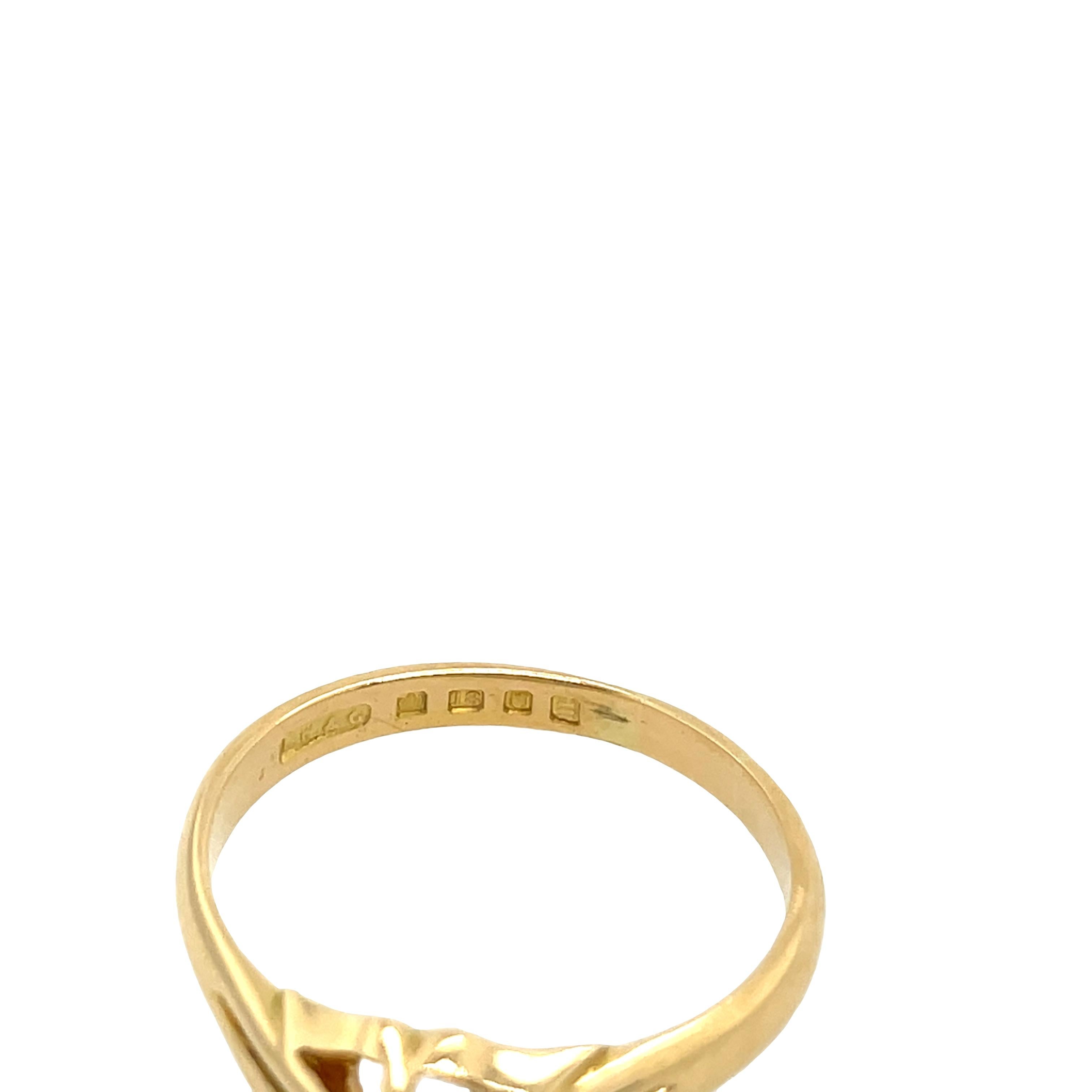 Antiker 18ct Gold Altschliff Diamantring, 0,20ct Damen im Angebot