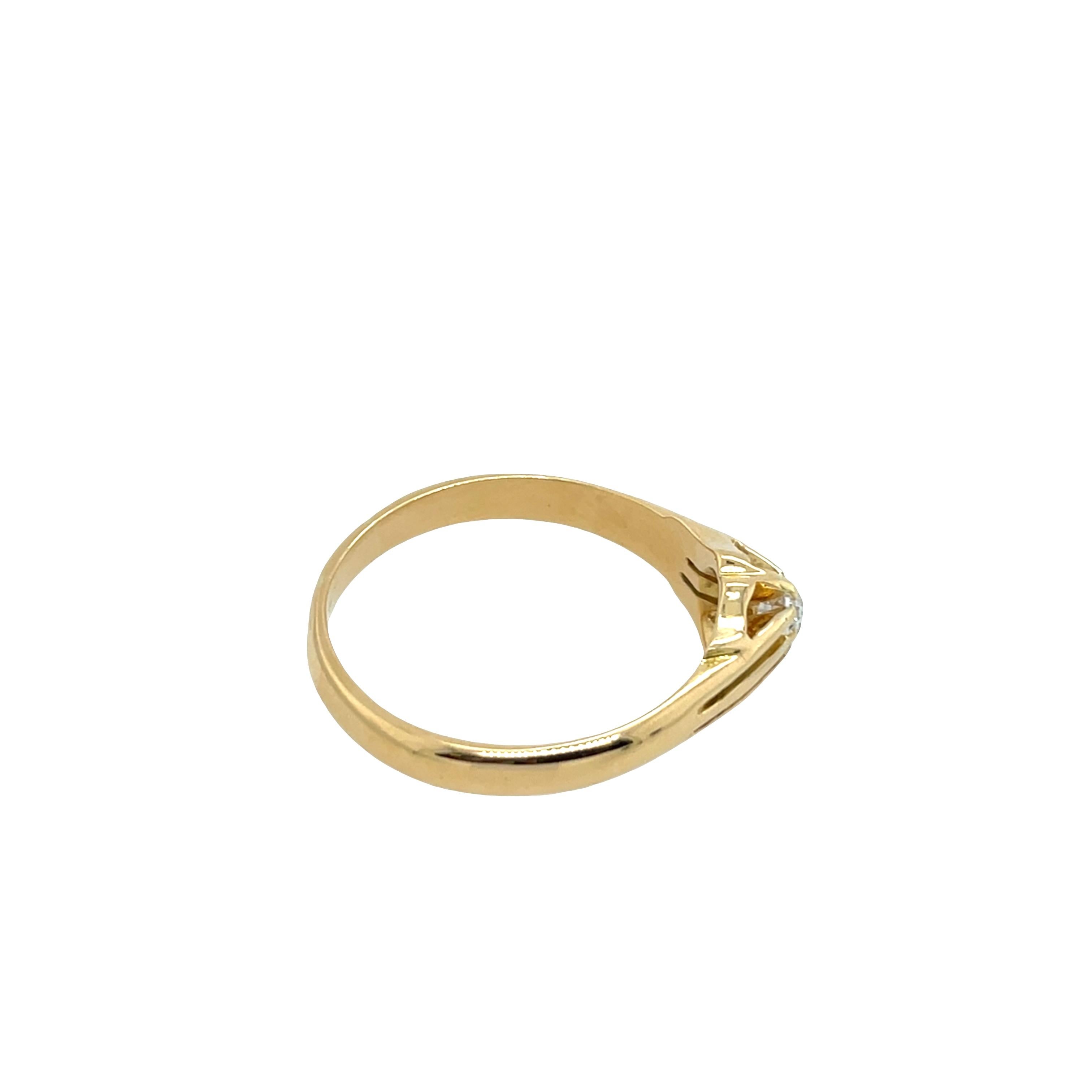 Antiker 18ct Gold Altschliff Diamantring, 0,20ct im Angebot 1