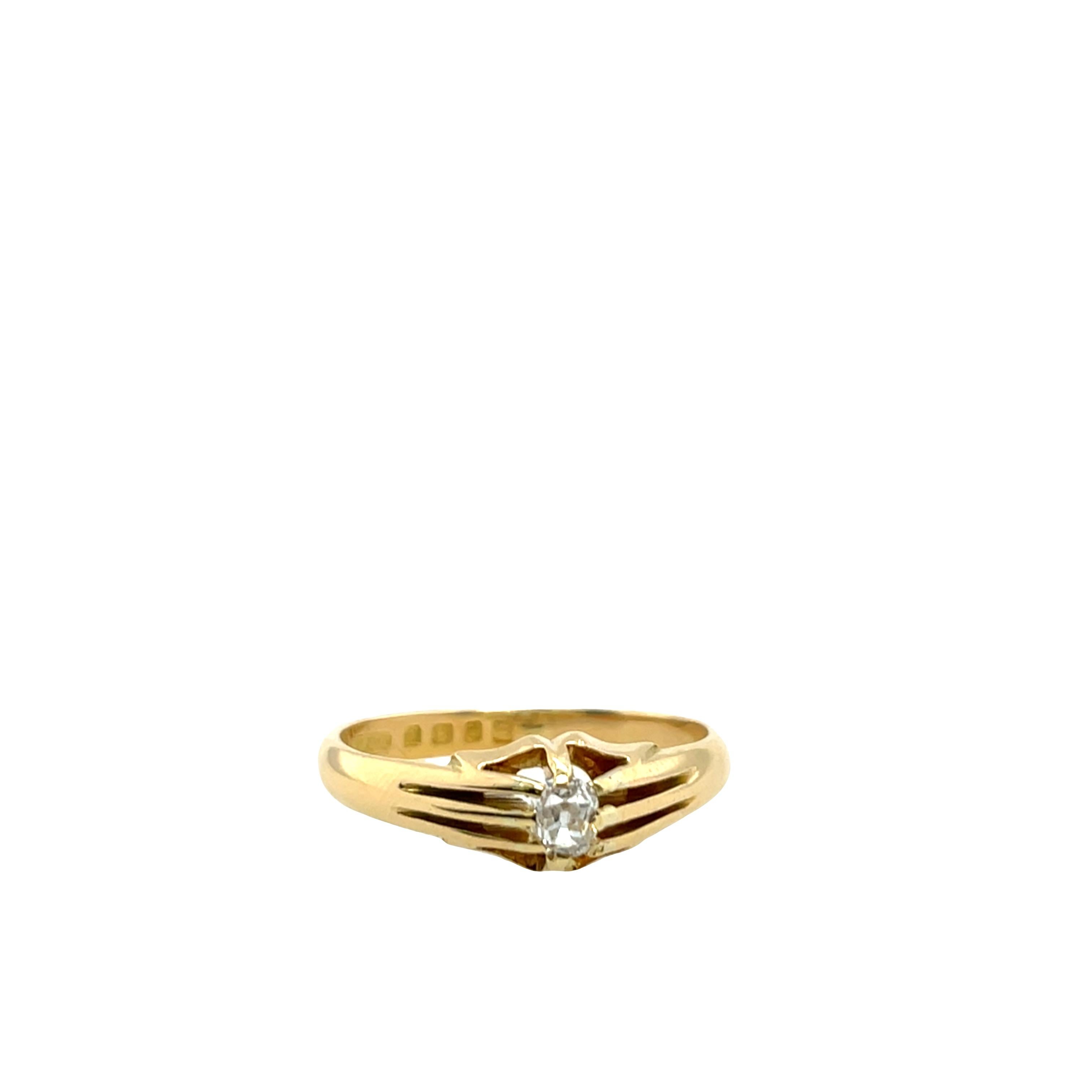 Antiker 18ct Gold Altschliff Diamantring, 0,20ct im Angebot 2