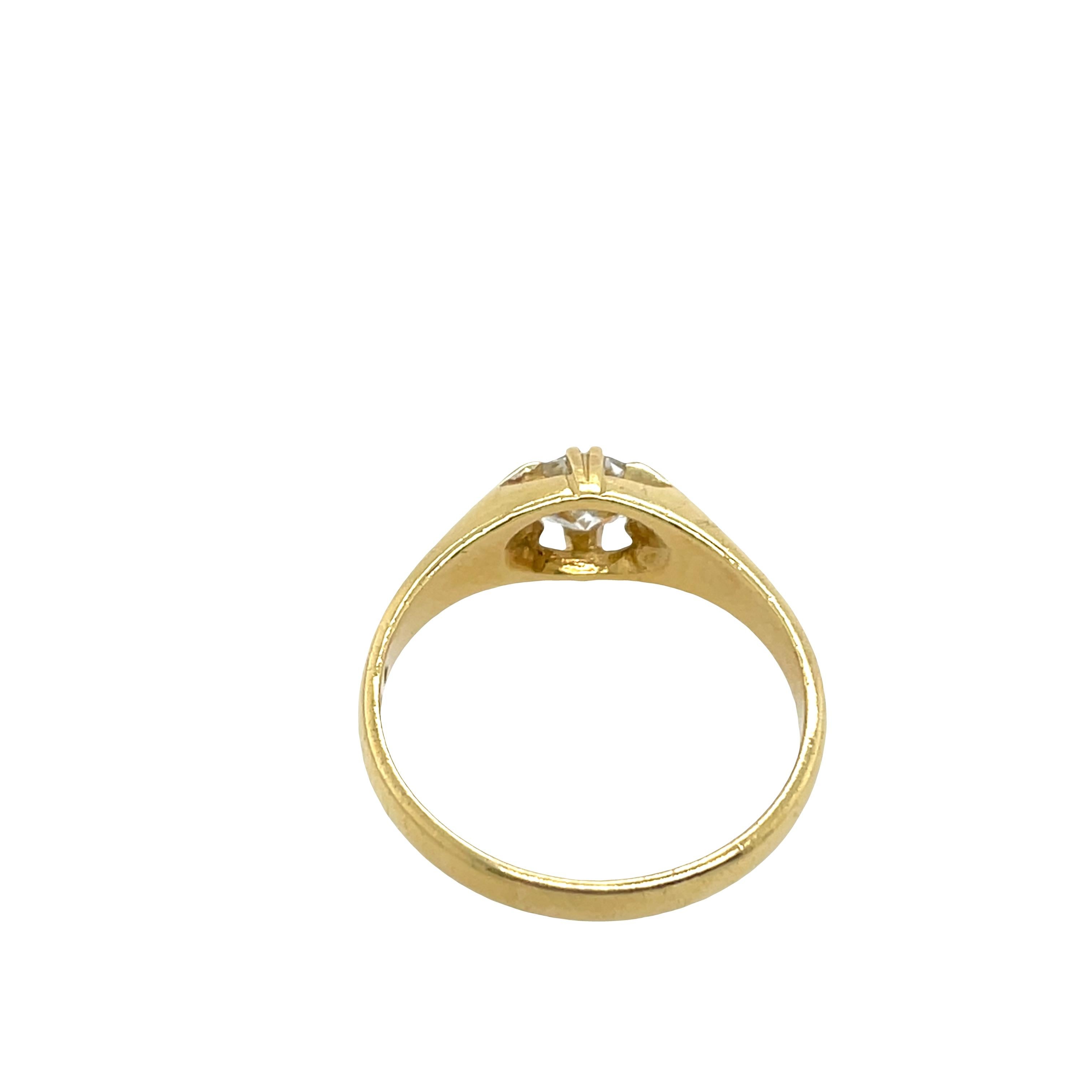 Antiker 18ct Gold Altschliff Diamantring, 1,0ct im Angebot 5