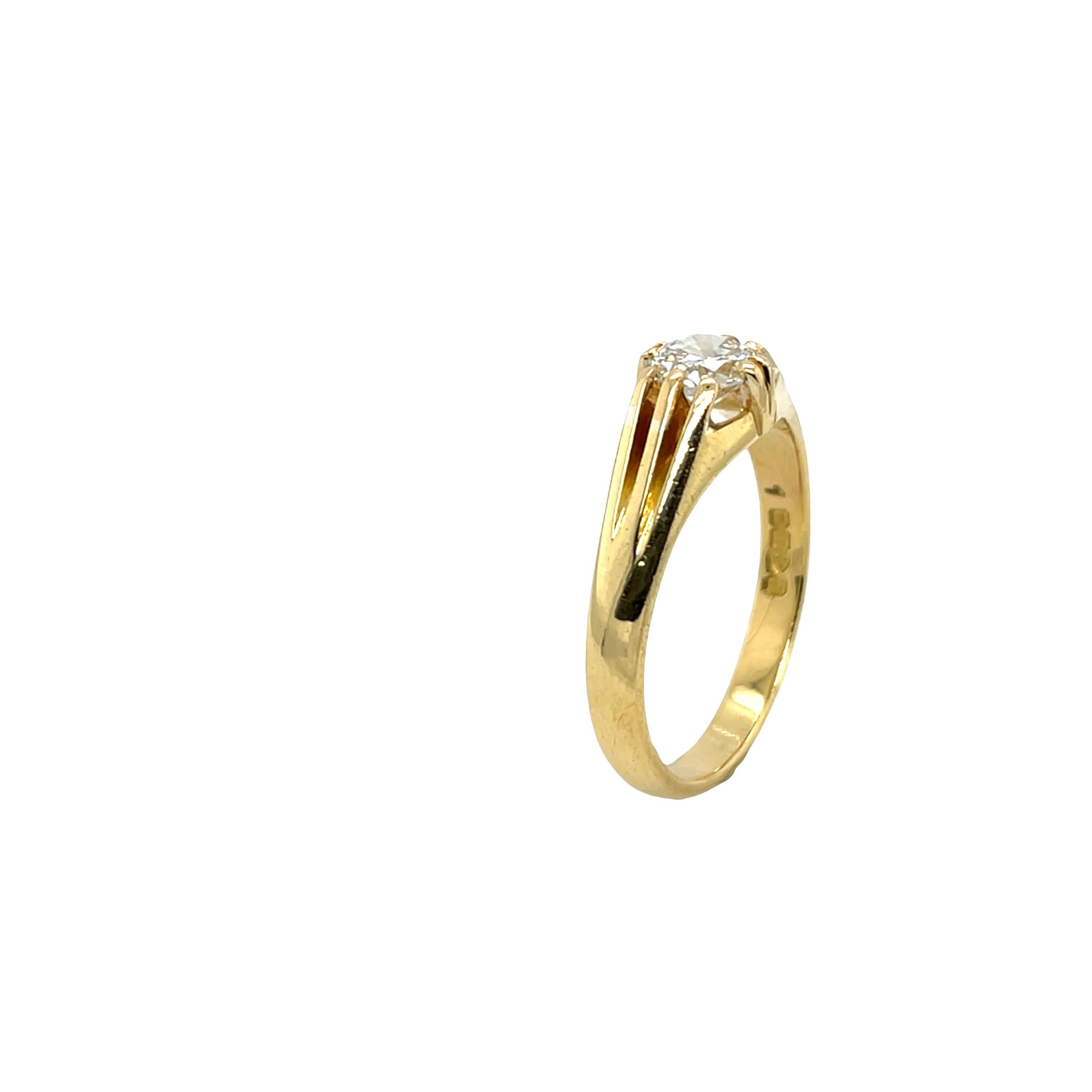 Antiker 18ct Gold Altschliff Diamantring, 1,0ct für Damen oder Herren im Angebot
