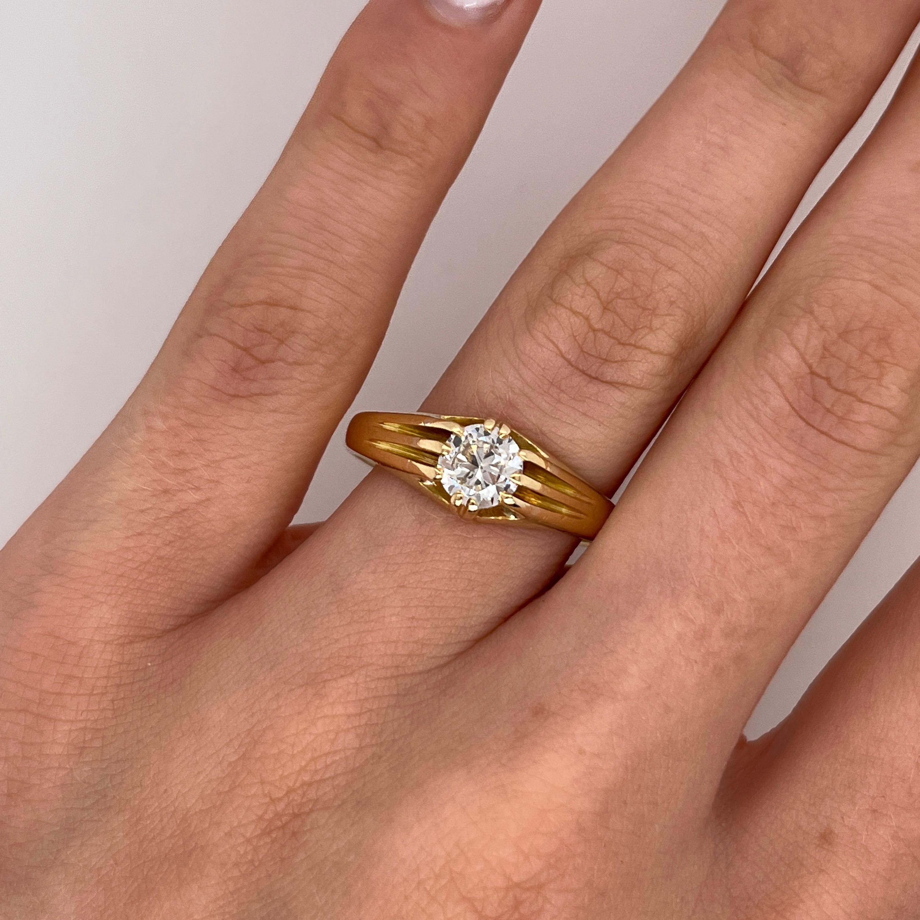 Antiker 18ct Gold Altschliff Diamantring, 1,0ct im Angebot 2
