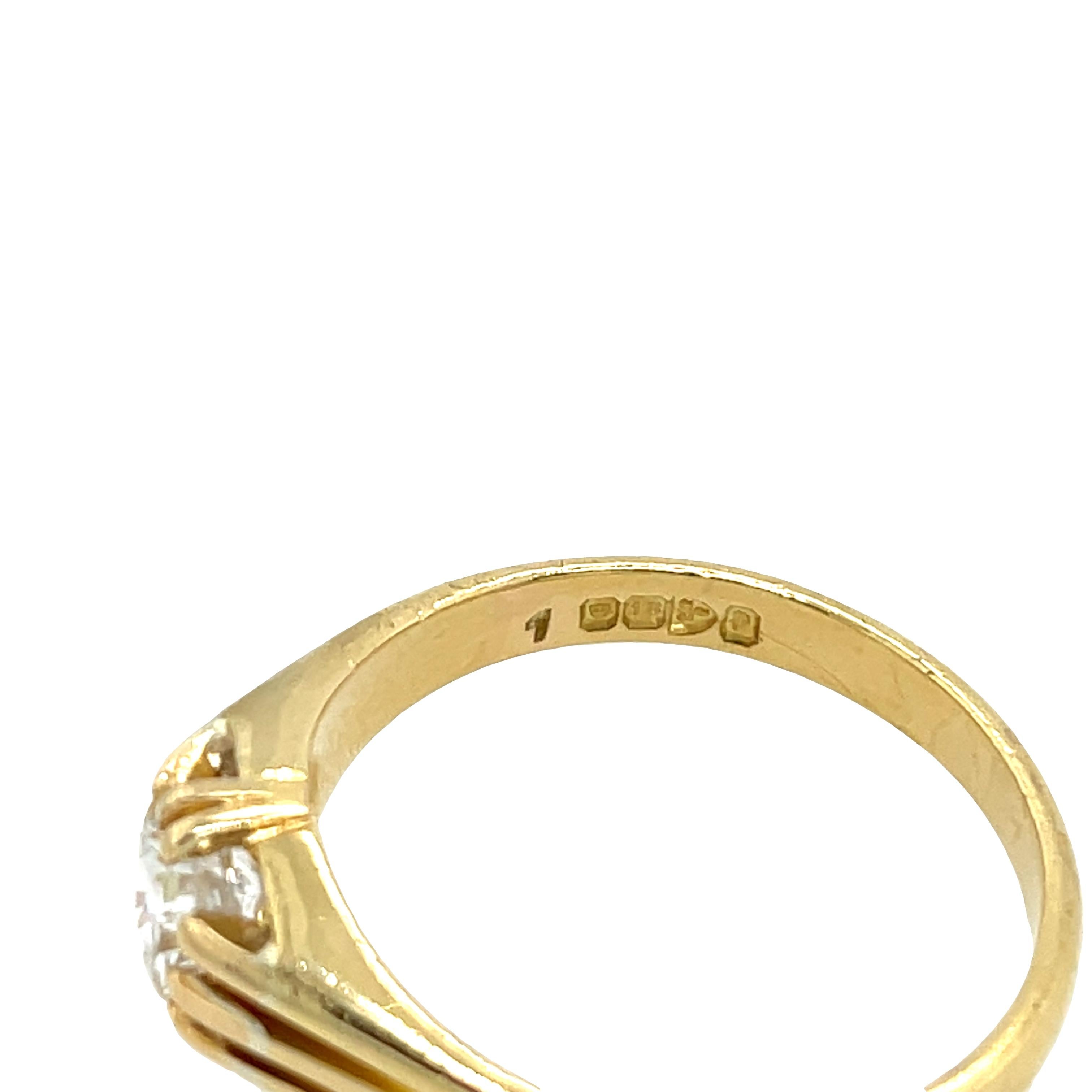 Antiker 18ct Gold Altschliff Diamantring, 1,0ct im Angebot 3