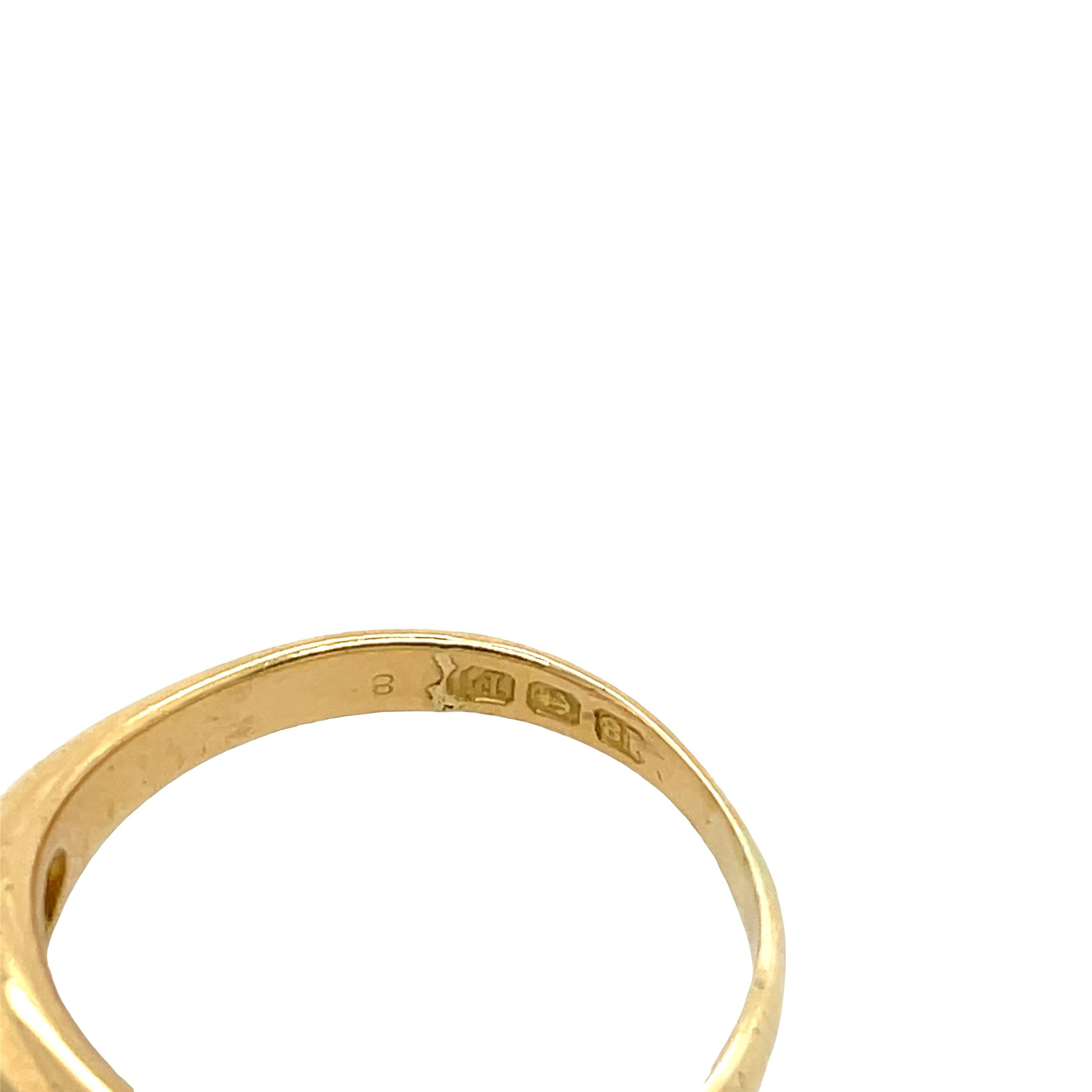 Anello antico a tre pietre con diamanti taglio antico in oro 18ct, 1,0ct In condizioni ottime in vendita a London, GB