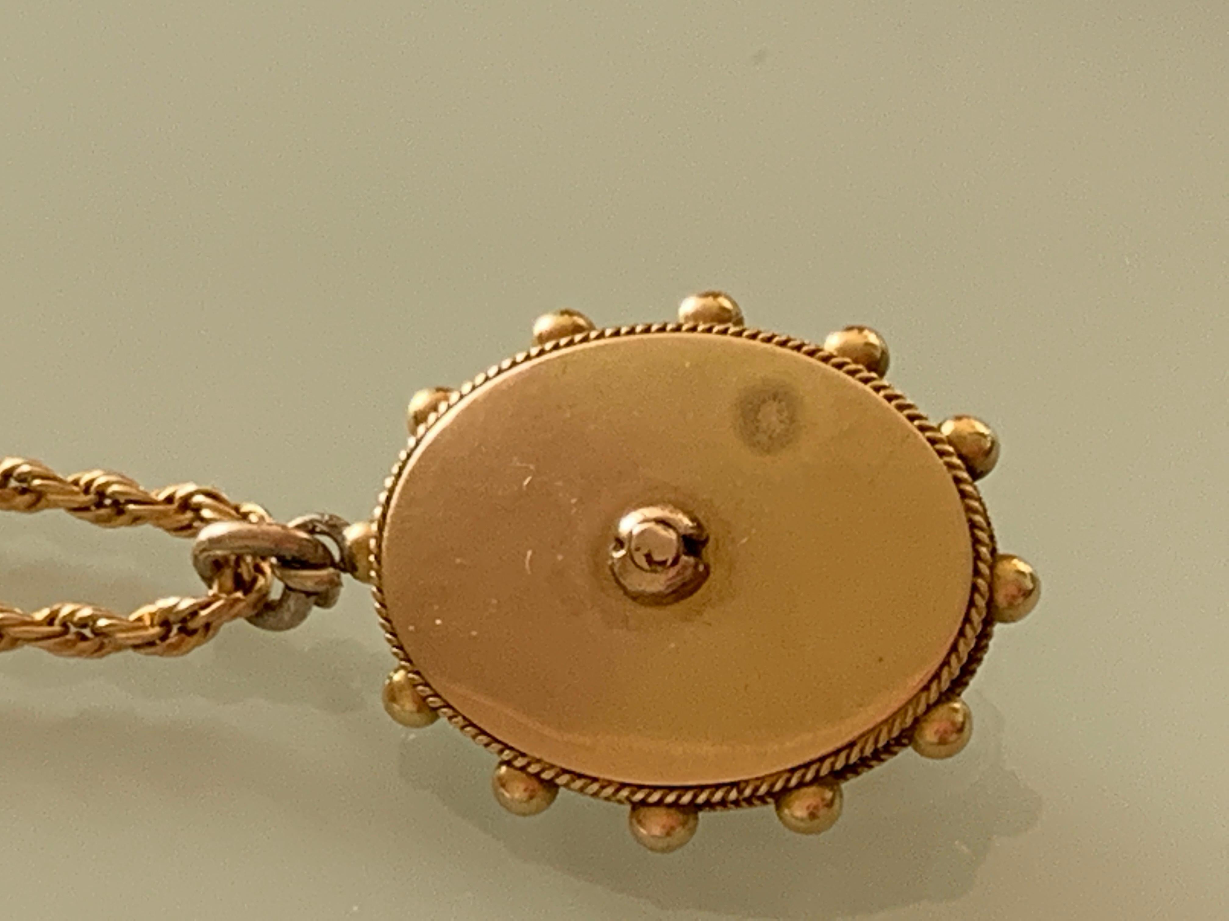 Antiker 18ct Gold Anhänger & 9ct Gold Seilkette 1