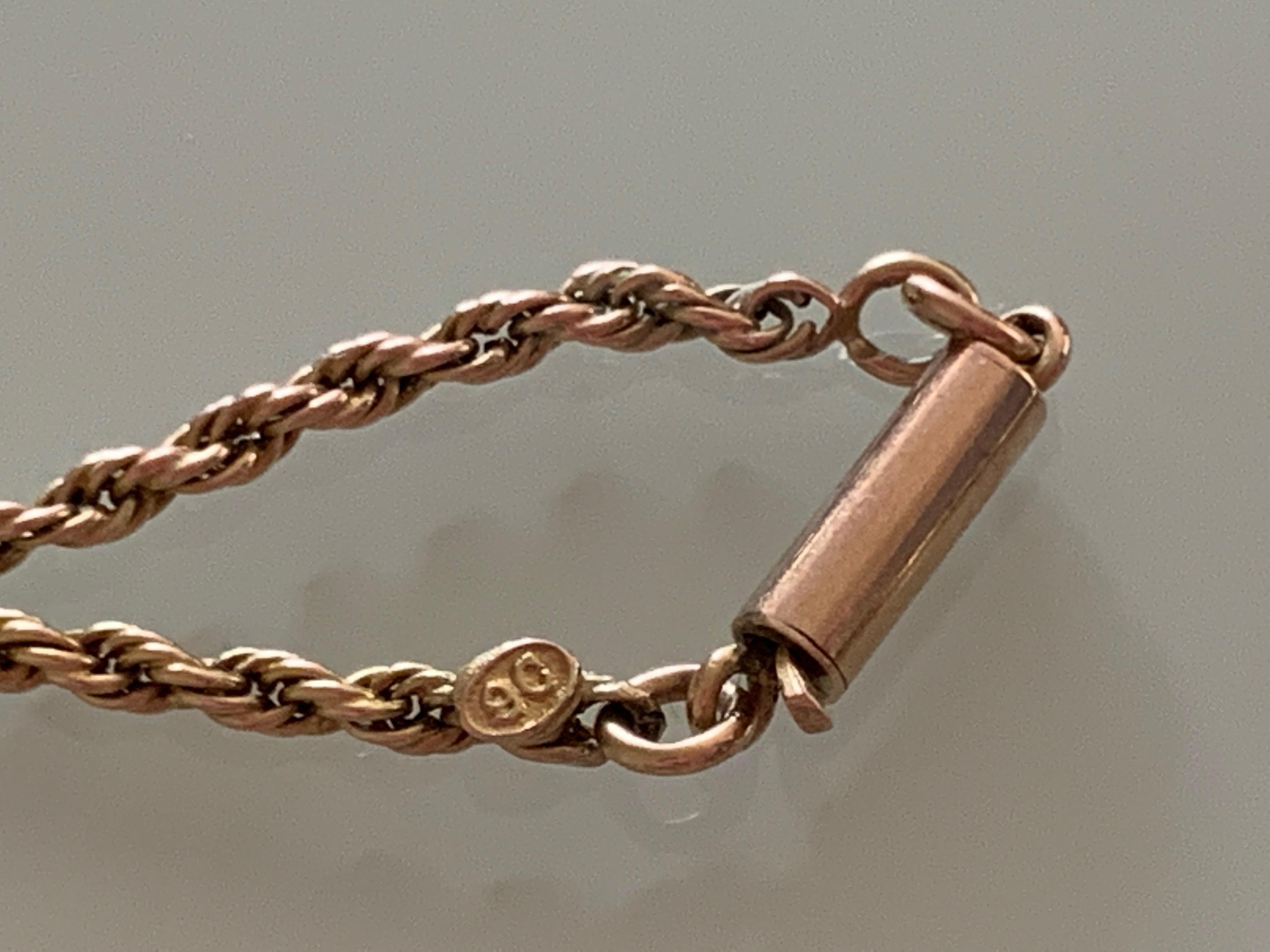 Antiker 18ct Gold Anhänger & 9ct Gold Seilkette 4