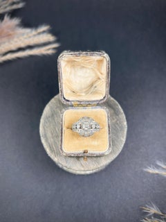 Antique 18ct Gold & Platinum, 1920s Art Deco Diamond Bombe Ring