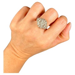 Antiker Bombe-Ring aus 18 Karat Gold und Platin, Art déco-Diamant, 1920er Jahre