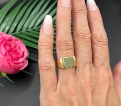 Antique 18ct Gold & Platinum, 1920s Art Deco Signet Ring