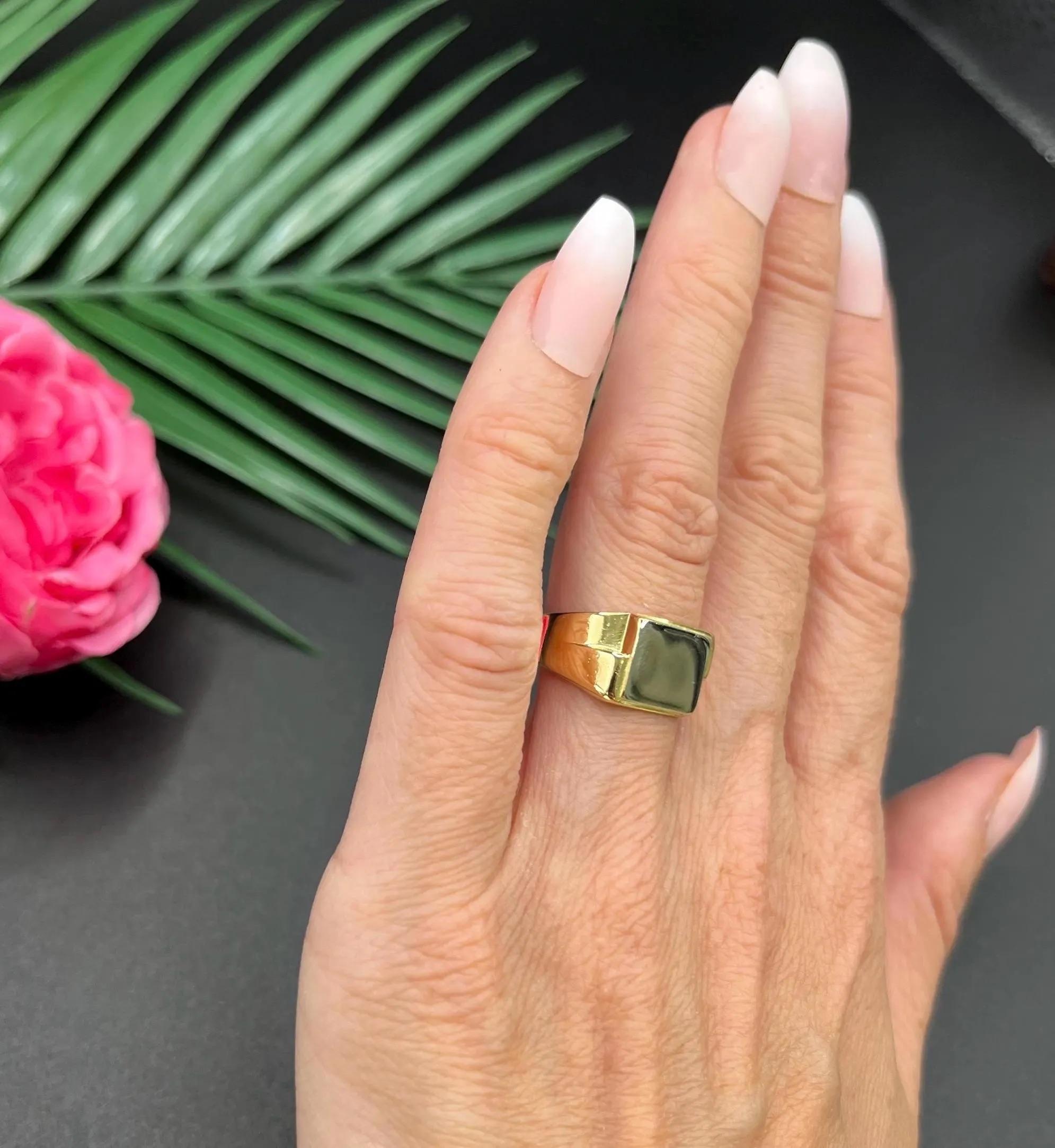 Antik 18ct Gold & Platin, 1920er Art Deco Siegelring im Zustand „Gut“ im Angebot in Brighton, GB