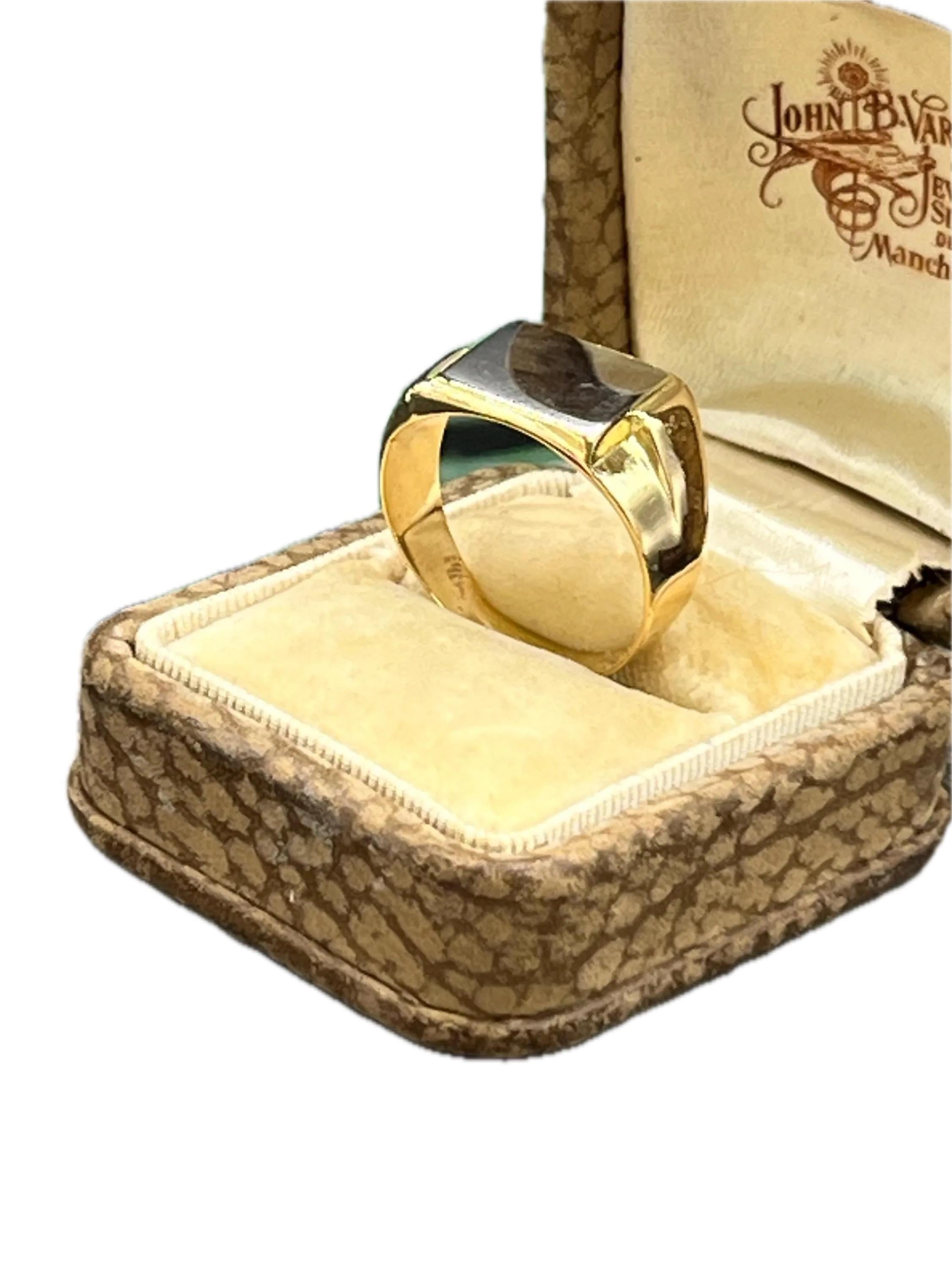 Antik 18ct Gold & Platin, 1920er Art Deco Siegelring für Damen oder Herren im Angebot