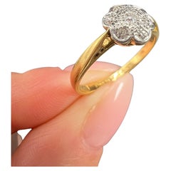 Antique 18ct Gold & Platinum, 1920s Diamond Daisy Ring