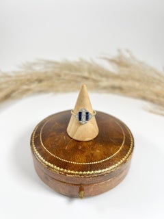 Antique 18ct Gold & Platinum 1920s Original Art Deco Sapphire Diamond Ring