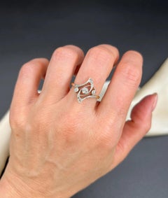 Antique 18ct Gold & Platinum, Diamond Belle Époque Ring, Three Stone Ring
