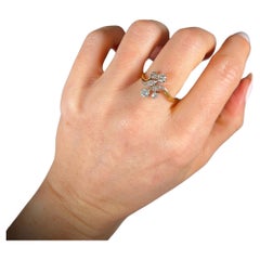 Antiker 18ct Gold & Platin Diamant Belle Époque Ring, Toi et Moi Ring