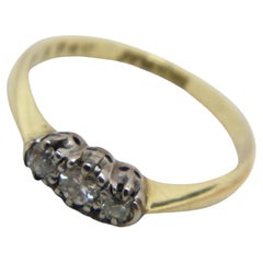 Antique 18ct Gold Platinum Diamond Trilogy Engagement Ring Size L 5.75 750 950