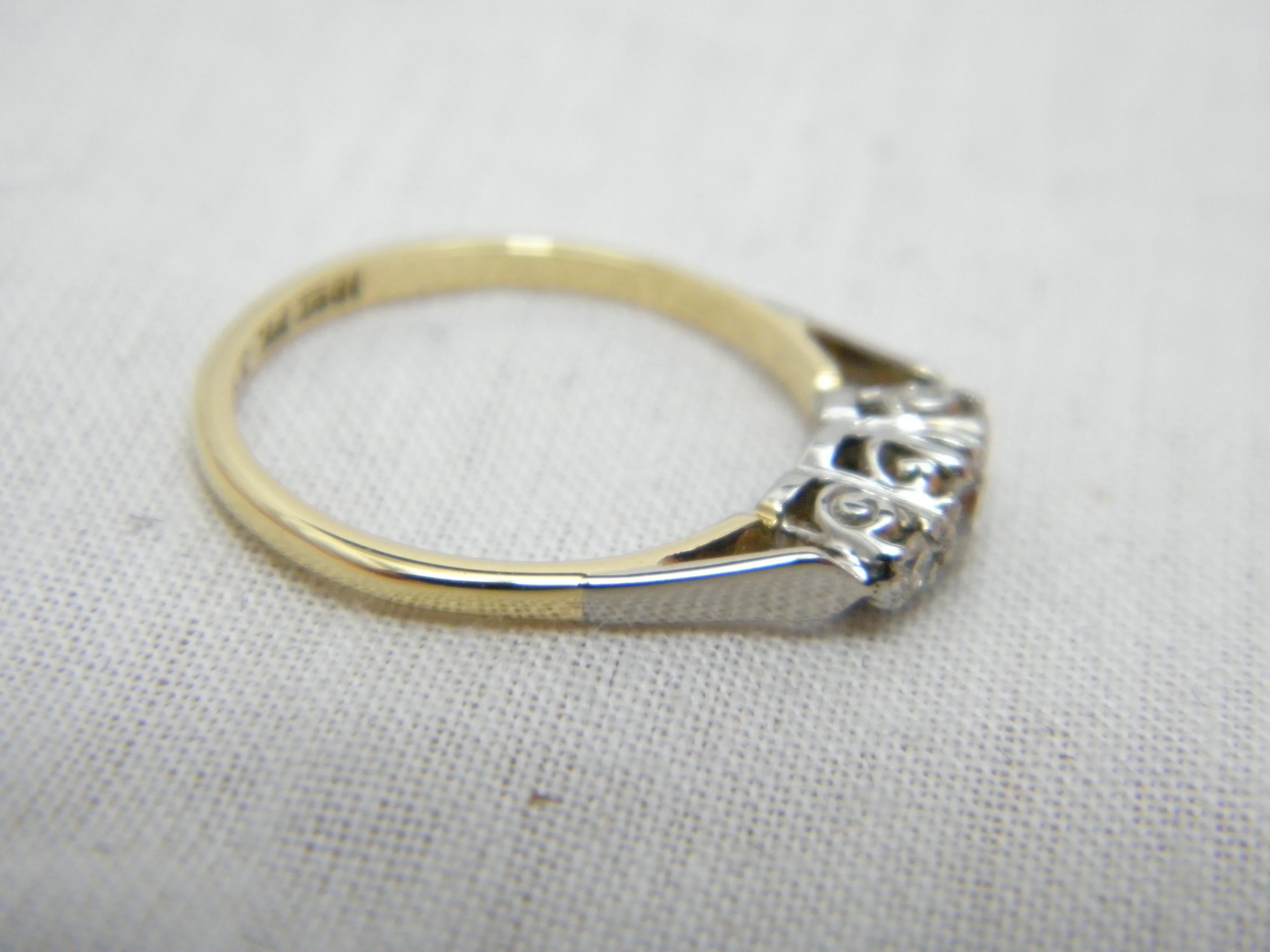 Victorian Antique 18ct Gold Platinum Diamond Trilogy Engagement Ring Size L 6 750 950 For Sale