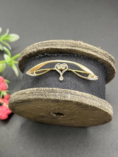 Antique 18ct Gold & Platinum, Edwardian Diamond Heart Brooch, Circa 1910