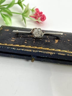 Antique 18ct Gold & Platinum, Edwardian Diamond Heart Brooch, Circa 1910