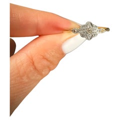 Antique 18ct Gold & Platinum Edwardian Diamond Illusion Ring