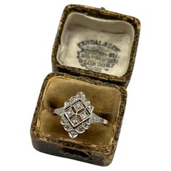 Antique 18ct Gold & Platinum, Edwardian Diamond Upfinger Ring