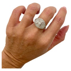 Antique 18ct Gold & Platinum, Edwardian era Diamond and Ruby Bombe Ring