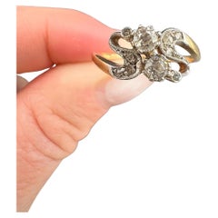 Antique 18ct Gold & Platinum Edwardian era Diamond Belle Époque, Moi et Toi Ring