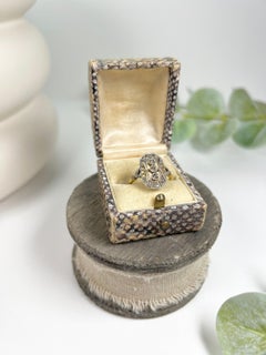 Antique 18ct Gold & Platinum Edwardian Oval Diamond Ring