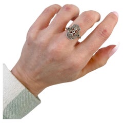 Antique 18ct Gold & Platinum Edwardian Oval Diamond Ring