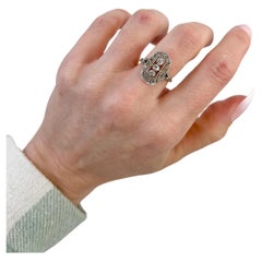 Antique 18ct Gold & Platinum Edwardian Oval Diamond Ring