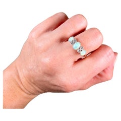 Used 18ct Gold & Platinum Opal Diamond Ring