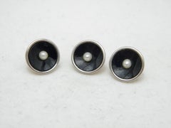 Antique 18ct Gold Platinum Pearl Shirt Studs Buttons c1860 750 Purity Heavy 4.9g