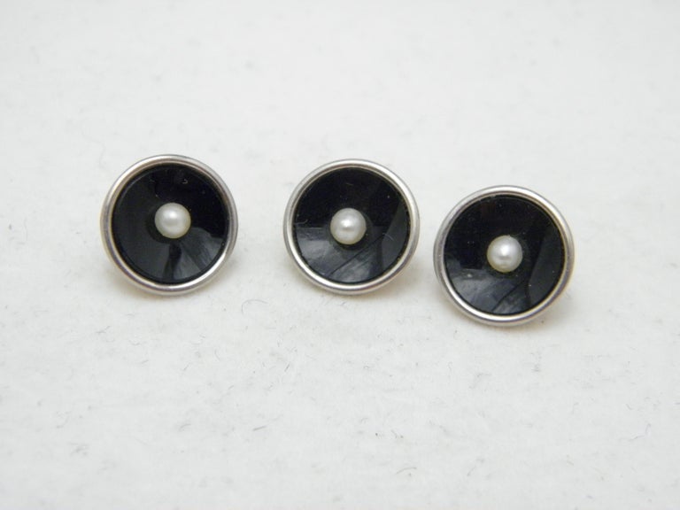 Antique 18ct Gold Platinum Pearl Shirt Studs Buttons c1860 750 Purity ...
