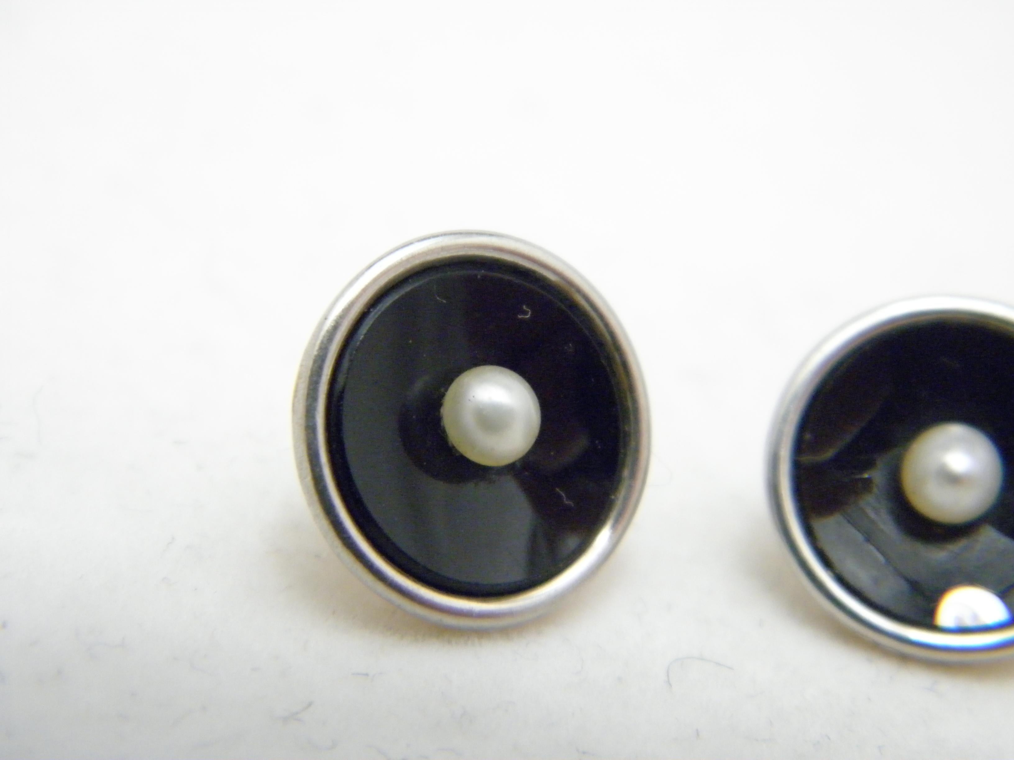Victorian Antique 18ct Gold Platinum Pearl Shirt Studs Buttons c1860 750 Purity Heavy 4.9g For Sale
