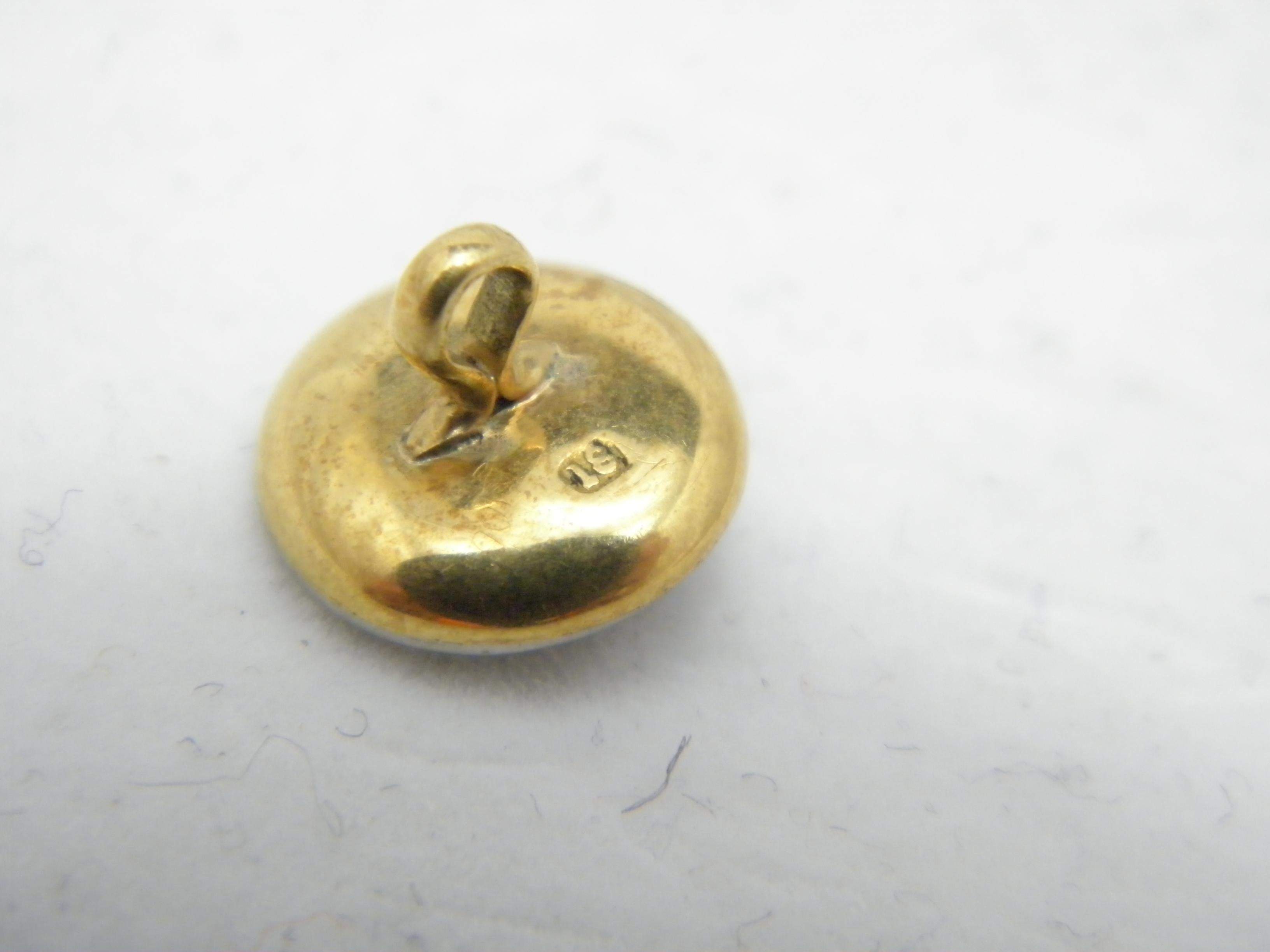 Antique 18ct Gold Platinum Pearl Shirt Studs Buttons c1860 750 Purity Heavy 4.9g For Sale 1
