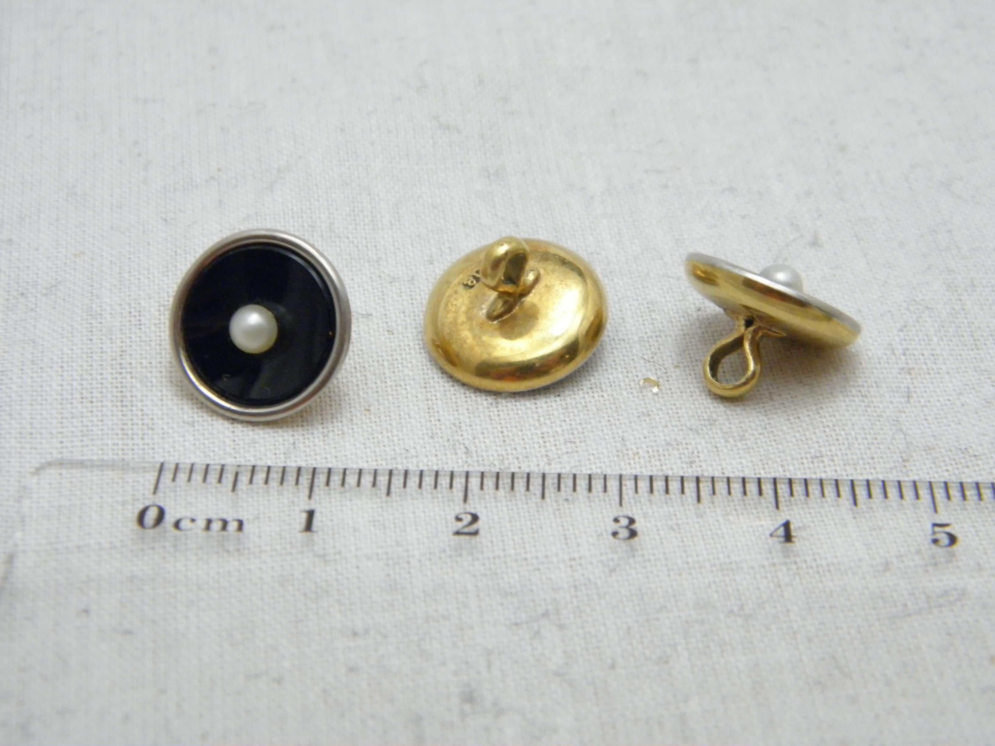 Antique 18ct Gold Platinum Pearl Shirt Studs Buttons c1860 750 Purity Heavy 4.9g For Sale 3
