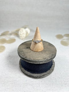 Antique 18ct Gold & Platinum Stamped, 1920s Single Stone Diamond Engagement Ring