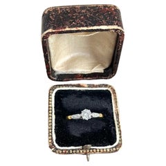 Antike 18ct Gold & Platin gestempelt, 1920er Jahre Single Stone Diamond Engagement Ring