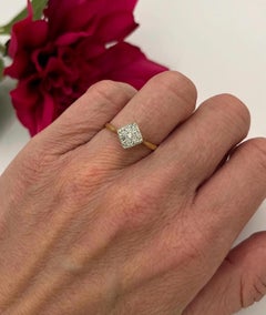 Antiker Diamantring aus 18-Karat-Gold und Platin mit Punzierung, edwardianisch