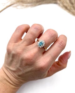 Antiker 18ct Gold & Platin gestempelt, Edwardian Zirkon und Diamant Cluster Ring