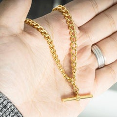 Antique 18ct Gold Pocket Watch Curb Link Albert Chain C1920s