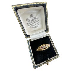 Antique 18ct Gold Ruby & Diamond Boat Shaped Ring Hallmarked Birmingham 1920