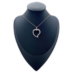 Antique 18ct Gold & Silver French Stamped, Victorian Diamond Heart Pendant