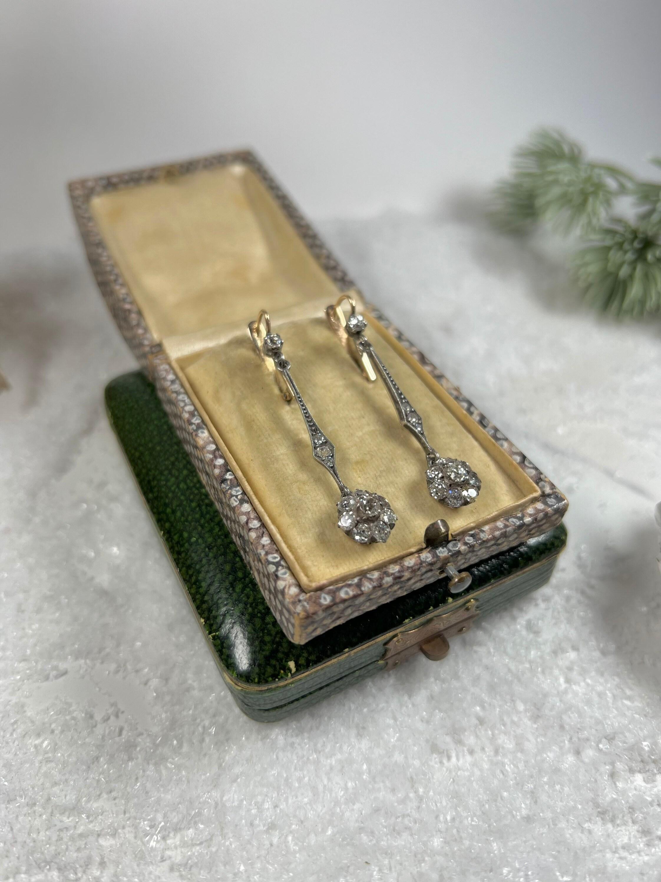 Antiquités - Boucles d'oreilles marguerite victorienne en or et argent 18ct avec diamants en vente 1
