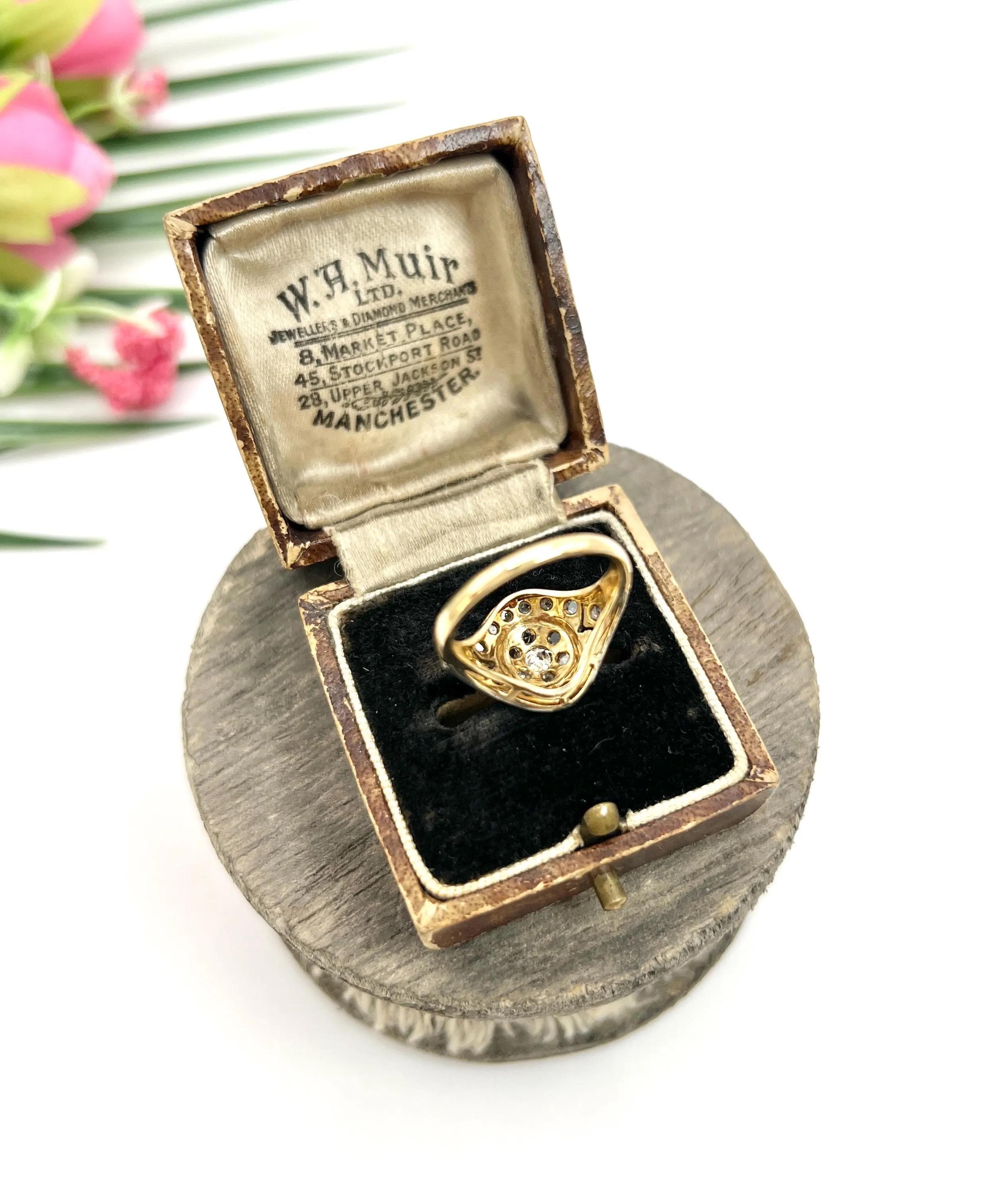Antique 18ct Gold & Silver, Victorian Rose Cut Diamond Dome Shaped Ring For Sale 5